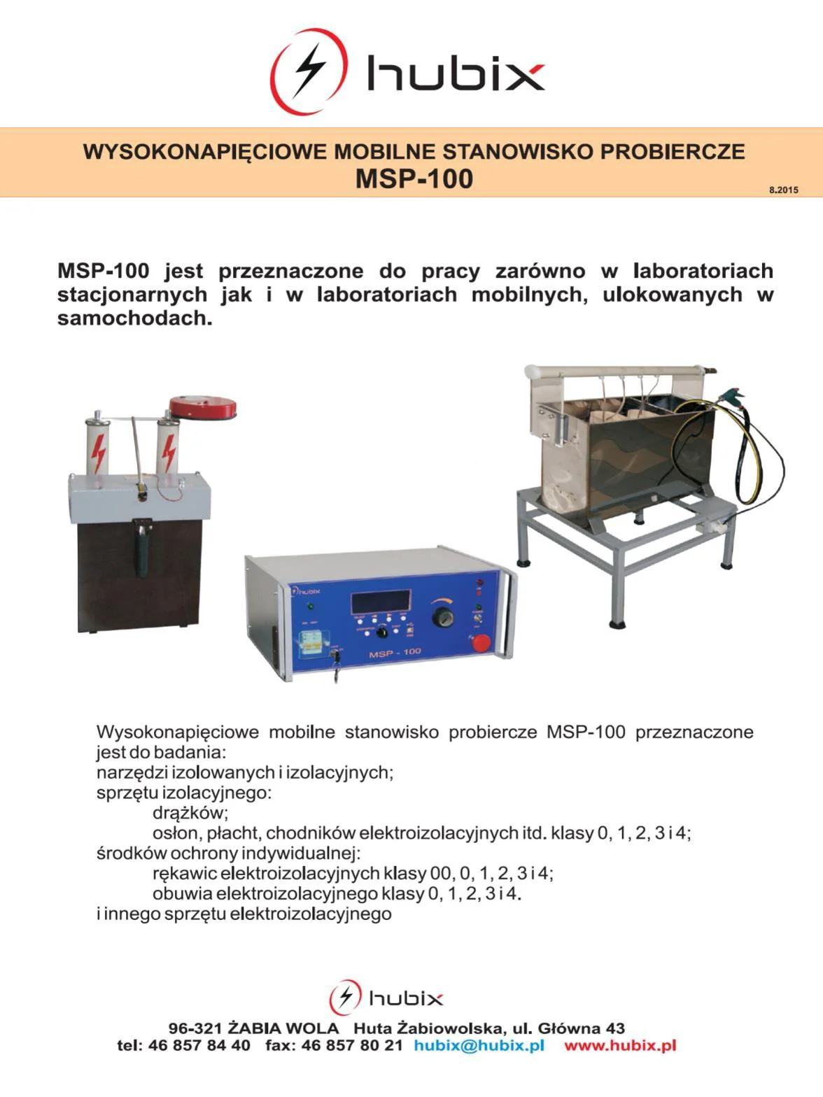 HUBX_Catalog_Mobilne stanowisko probiercze do 100 kV